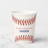 Gobelets En Papier Soirée de baseball Sport joyeuse fête d'anniversai (Verso)