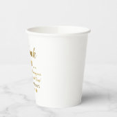 Gobelets En Papier Soirée de mariage Merci or élégant (Gauche)