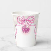 Gobelets En Papier Soirée de Noël des Filles Disco Rose (Verso)