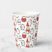Gobelets En Papier Soirée de Noël Motif des Pingouins Festifs (Gauche)