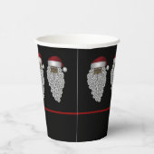 Gobelets En Papier Soirée de Noël personnalisée en Père Noël noire (Droite)