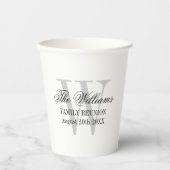 Gobelets En Papier Soirée de réunion de famille monogramme personnali (Recto)