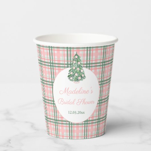 Gobelets En Papier Soirée De Vacances Chic Rose Et Vert (Verso)