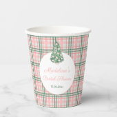 Gobelets En Papier Soirée De Vacances Chic Rose Et Vert (Recto)