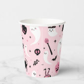 Gobelets En Papier Soirée d'Halloween rose (Droite)