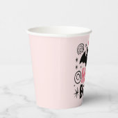 Gobelets En Papier Soirée d'Halloween rose et noir (Droite)