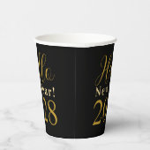 Gobelets En Papier Soirée du Nouvel An Black Gold Party (Droite)