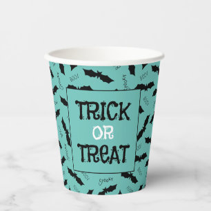Gobelets En Papier Soirée Halloween Trick or Treat Chauves-souris