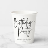 Gobelets En Papier Soirée minimaliste moderne et élégante (Verso)
