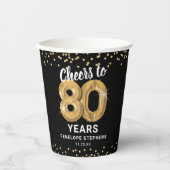 Gobelets En Papier Soirée moderne à 80 ans fête d'anniversaire (Recto)