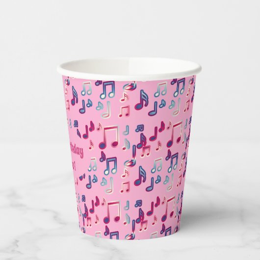 Gobelets En Papier soirée notes musicales (Gauche)