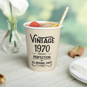 Gobelets En Papier Soirée personnalisée vintage de 55 ans
