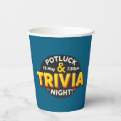 Gobelets En Papier Soirée Potluck Trivia se réunir (Verso)