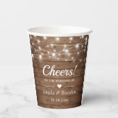 Gobelets En Papier Soirée Rustique Bois Chaîne Lumières Mariage (Verso)