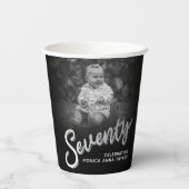 Gobelets En Papier Soixante-dix-70ème anniversaire script photo noir  (Verso)