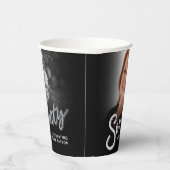 Gobelets En Papier Soixante-dix-70ème anniversaire script photo noir  (Droite)