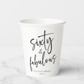 Gobelets En Papier Soixante et fabuleux Minimal 60e fête d'anniversai (Verso)