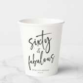 Gobelets En Papier Soixante et fabuleux Minimal 60e fête d'anniversai (Recto)