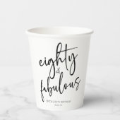 Gobelets En Papier Soixante et fabuleux minimal 80e fête d'anniversai (Recto)