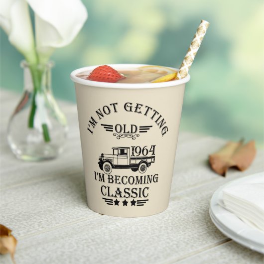 Gobelets En Papier Soixante vintage 60e anniversaire (Insitu)