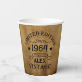Gobelets En Papier Soixante vintage 60e anniversaire personnalisée (Recto)