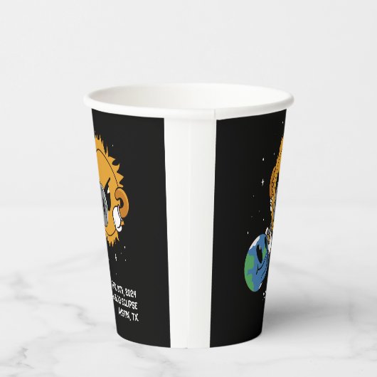 Gobelets En Papier Solar Eclipse 2025 Photobomb Personnalisé (Droite)