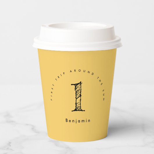 Gobelets En Papier soleil 1er anniversaire aquarelle soleil (Verso)