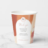 Gobelets En Papier Soleil de Terracotta | Mariage de monogramme (Recto)