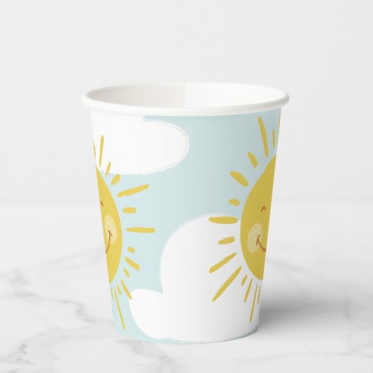 Gobelets En Papier Soleil doux et souriant (Gauche)