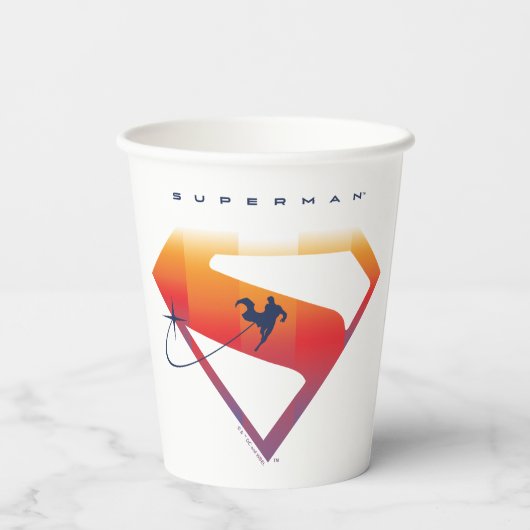 Gobelets En Papier Soleil Tourner Superman Shield (Verso)