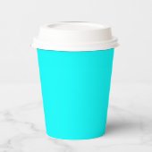 Gobelets En Papier Solid Cyan 8oz Paper Cup with Lid for Events (Gauche)