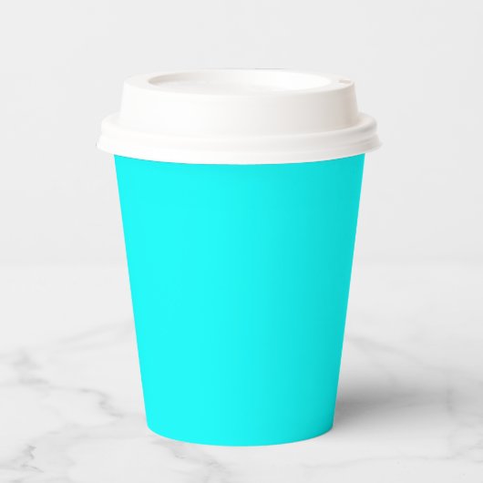 Gobelets En Papier Solid Cyan 8oz Paper Cup with Lid for Events (Recto)