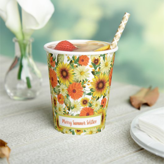 Gobelets En Papier Solstice tournesol jaune et vert (Insitu)