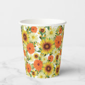 Gobelets En Papier Solstice tournesol jaune et vert (Verso)