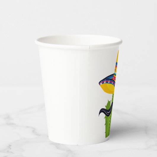 Gobelets En Papier Sombrero portant Cactus avec Moustache (Droite)