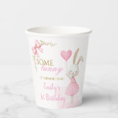 Gobelets En Papier Some Bunny is Turning One 1st Birthday, Pink Bow (Recto)