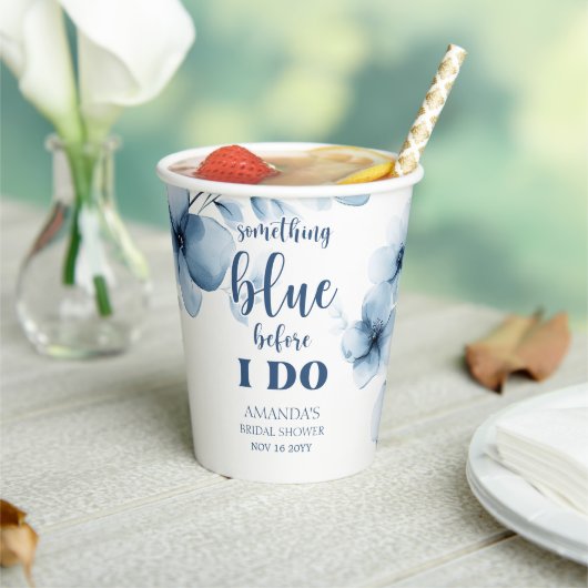 Gobelets En Papier Something Blue Before I Do Floral Réception de mar (Insitu)