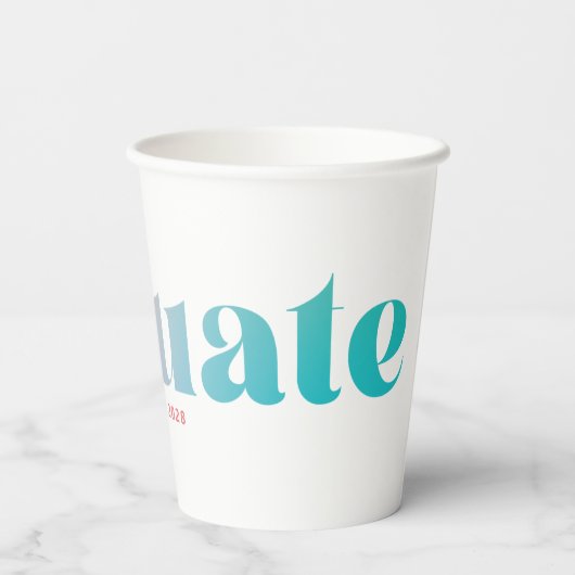 Gobelets En Papier Sorbet Gradient Graduation Party (Verso)