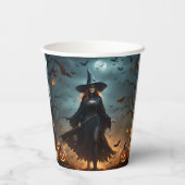 Gobelets En Papier Sorcière d'Halloween effrayante, (Verso)