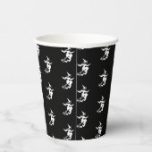 Gobelets En Papier Sorcière d'Halloween motif noir et blanc (Droite)