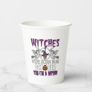 Gobelets En Papier Sorcières Octobre Halloween Crâne Chapeau de Sorci