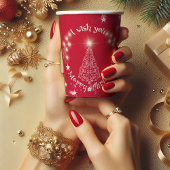 Gobelets En Papier Souhaitez-vous Joyeux Noël rouge tasse de papier