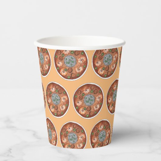 Gobelets En Papier Soupe Gumbo Louisiane LA New Orleans NOLA Food (Recto)