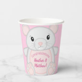 Gobelets En Papier Souris Baby shower rose (Verso)
