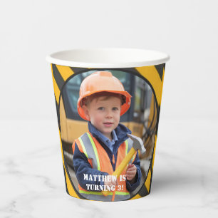Gobelets En Papier Sous Construction Boy's Birthday Bash