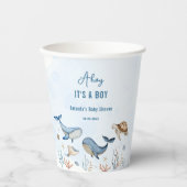 Gobelets En Papier Sous la mer Ahoy C'est un Baby shower garçon (Recto)