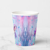 Gobelets En Papier Sous la mer mignonne tortue rose violet anniversai (Droite)