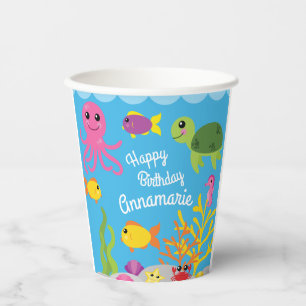Gobelets En Papier Sous la mer Ocean Animals Anniversaire
