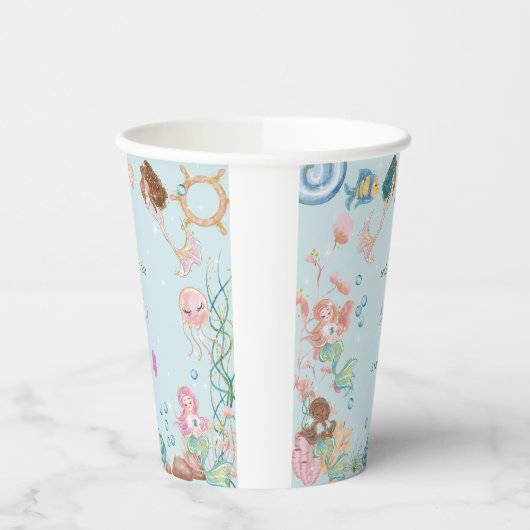 Gobelets En Papier Sous la mer Sirènes anniversaire de enfant (Gauche)