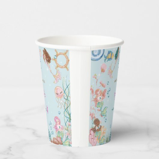 Gobelets En Papier Sous la mer Sirènes anniversaire de enfant (Droite)